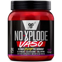 No Xplode Vaso Ultimate Pump 사전 운동 Grape Fury(1.11파운드/24인분), 1개