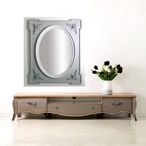 꼬떼따블 꼬떼따블 2834 엔틱 장미 벽거울 (2colors)-중size (2133586), 하우스그레이(중앙테두리-컨츄리화이트) 중(65X80)