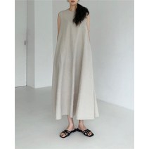 민소매 와이드 롱원피스 더블 포켓