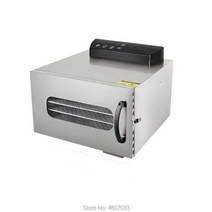 가정용 미니 식품 건조기 고추 야채 고구마 음식 과일 농산물 업소용 소형 말리기 6 트레이 탈수기 스테인레스 스틸 애완 동물 간식 해산물 향긋한 차 허브 고기 건조 기계, 밝은 회색, 유럽 ​​연합, 110V