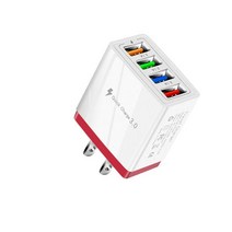 무선충전기 휴대폰 3.1A 4 포트 USB 벽 플러그 전원 어댑터 충전기 아이폰/안 드 로이드 큐브 벽돌 상자 기, 06 Red White_01 EU Plug