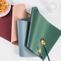 수저 가죽 깔개 테이블보 받침대 덮개 테이블 세트 식탁보 책상 매트 미니 식탁, 블랙
