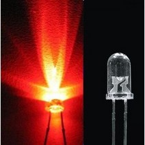 아두이노 LED(5파이 5mm 고급 고휘도 투명 주황색 LED Orange 발광다이오드), 묶음(10개)