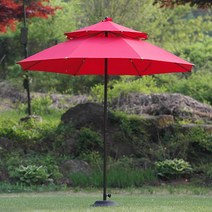 매직코리아 파라솔킹230+심플블랙베이스16kg/국산 야외파라솔, 아이보리