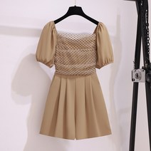 점프슈트 여성복 여름 고급감 하이웨이스트 날씬해 보이는 스타일리시한 점프수트 반바지