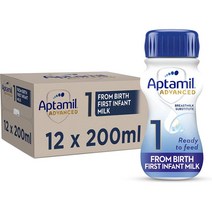 Aptamil 어드밴스드 1단계 신생아용 베이비 우유 레디투유 리퀴드 압타밀 영국분유직구 200ml 12팩, 1개