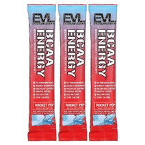 EVL EV루션 뉴트리션 BCAA 아미노산 에너지 로켓 팝 3팩 각 9.4g (0.33oz), 기본