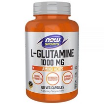 NOW Sports Nutrition L 글루타민 이중 강도 1 000mg 아미노산 식물성 캡슐 120개 미국직송 305102