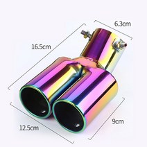 배기음 소리박 에코튜닝 액티브사운드 배기튜닝 팁 듀얼 콘센트 자동차 스테인레스 스틸 경사 압연 가장자, 1개