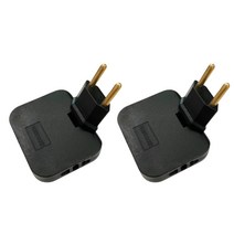 EU US 중국 돼지코 플러그 한국 변환 멀티 어댑터 110v 220v 3in1 틈새 블랙 2개 구성, 65mm