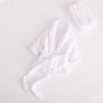 3벌/세트 신생아 두꺼운 순면 어린이 목욕가운 아기 촬영 도구 의상 여름 아기 소년 소녀 촬영 도구 목욕가운, 3-6m 베이비, 흰색
