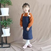 바미샵 네이비 아동 앞치마 미술용 끈타입 단체 b0627