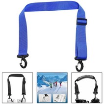 스키가방 스노우보드가방 ski and snowboard boot carrier strap 휴대용 스케이트 신발 고정 스트랩 나일론 어깨 끈 스노우보드 스키 스틱, 푸른