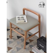 화장대 의자 낮은 고급 원목 스툴 우드 안방 북유럽, 화이트 오크 그린 스툴