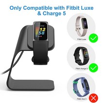 컨피마켓 CAVN Fitbit Charge 5 / Luxe와 호환되는 충전기 도크 교체용 알루미늄 충전 스탠드 도크 스테이션 베이스 액세서리 크래들 1.3m(4피트) USB 코