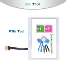 삼성 갤럭시 탭 4 10.1 SM-T530 T530 SM-T531 T531 T535 태블릿 터치 스크린 디지타이저 센서 전면 휴대용 노트북 시디롬 외장 디비디 플레이어 블루레이롬, T531 Black With Tool