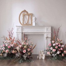 엔틱 유럽식 거실 빈티지 벽난로 인테리어 선반 장식, AB