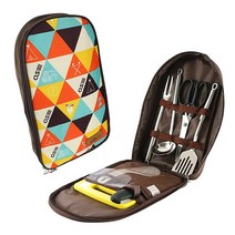 낚시 칼 도마 차박 보관 국자 가위 글램핑 뒤집개 바비큐 주걱 장 파우치 텐트 조리도구 취사도구 포크 캠핑 식기, C064