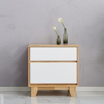 동서가구 홈즈 무드 원목 2단 협탁 HMA020, 네추럴화이트