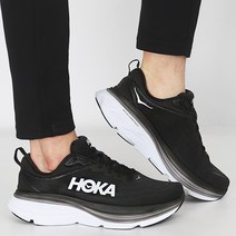 호카오네오네 가볍고 발이 편한 운동화 런닝화 M 본디 8 WIDE 블랙&화이트 그레이