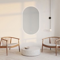 욕실 인테리어 타원형 LED 방수 거울 아일랜드 디자인 조명 미러, 간접LED
