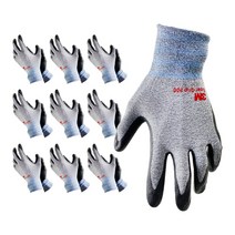 3M 슈퍼그립 200 그레이 여름 안전 작업 NBR 코팅 장갑 10개입 / Super Grip 200 Summer Safety NBR Coating Gloves 10pairs, 10개, L