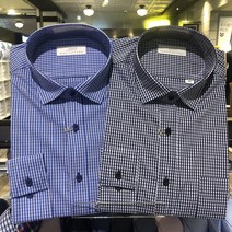 맨하탄셔츠 NC서면점 #신상 #일반핏 #가격인하 긴팔 면혼방 스판 스몰체크 일반핏 캐주얼셔츠(블루-24F6013/네이비-24F6023)
