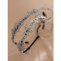 제이로렌 화이트 진주 큐빅 플라워 헤어밴드 H0724