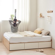 그룸 멀티 빅서랍 수납침대 SS 프레임 i103775, 화이트