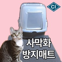 천일 90cm x 113cm 초특대형 고양이 사막화방지 모래매트, 민트(뚫린거)