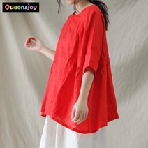 퀸앤조이 린넨의 계절 박시한 썸머 블라우스