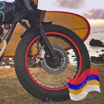 오토바이 자동차 반사 휠테이프 림스티커 전기종 10인치 11인치 12인치 13인치 14인치 15인치 16인치 17인치 18인치 19인치, 빨강