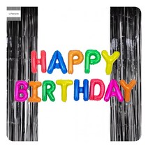 생일파티용품 컬러 환갑 남편생일 벽장식 커튼 소품 HAPPY BIRTHDAY 글자 풍선, 단품, 단품