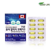 흡수율좋은 퓨어알티지오메가3 RTG 초임계 DHA EPA 엔초비 비타민D 캐나다 건강기능식품, 퓨어1박스, 박스당30캡슐