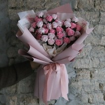 비누꽃 핑크 자나장미 50송이 꽃다발, 드라이플라워 카드(＋5천원), 매장픽업 마곡점