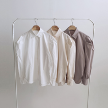 여성 페미닌 퍼프 소매 바스락 베이직 셔츠 국내제작