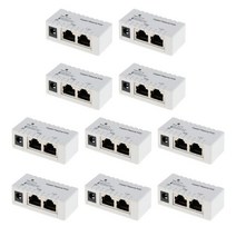 10 PCS 수동 PoE 인젝터 전원 Ethernet-RJ45 데이터를 RJ45 PoE 화이트, 58x28x22mm, 설명
