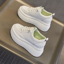 10cm 여성키높이운동화 가벼운 화이트 통굽스니커즈