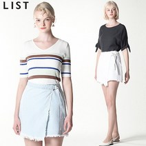 [신세계TV쇼핑][리스트(LIST)] 마릴린 프레이드 랩오버 데님 스커트 (택가격:98000원)