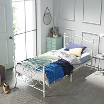 홈페리 에일린 클래식 싱글침대 철제침대 철재침대 원룸침대 기숙사, 에일린 클래식 화이트 + 본넬 스프링 매트리스