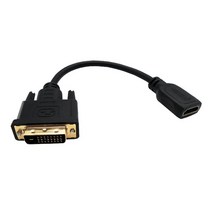 IN HDMI(F) to DVI(M) 변환 케이블 20cm/IN-DVIMH20CM/금도금 커넥터/컴퓨터 본체의 DVI-D(24+1) 단자에 연결하여 모니터 HDMI 단자에 연결시