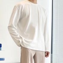 제타22 무지 오버핏 특양면 라운드 긴소매 긴팔 티셔츠 [1075]