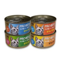 프로베스트 캣푸드 고양이 간식캔, 24개입, 참치 + 게맛살 혼합맛