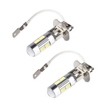 2Pcs 자동차 안개등 10LED 6000K DC 12V 5630 SMD 자동 안개 운전 조명 300-350lm 고휘도 자동 안개등 전구 액세서리, 백색광
