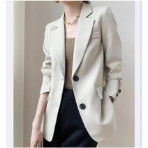 Momolatti 여성 두 버클 베이직 싱글 캐주얼 자켓