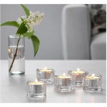 미니 양초 캔들 홀더 모음 유리 촛대 인테리어, 화이트