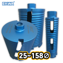 냉각수 없이 신속하고 깨끗한 천공! 다양한 크기 이화다이아몬드 건식 코어비트 25-158 코아비트, 45mm