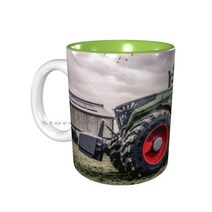 fendt 1050 vario 세라믹 머그 커피 컵 우유 차 머그 결합 수확기 수확기 결합 트랙터 농업 농업 수확, 내부 녹색 머그, 한 사이즈