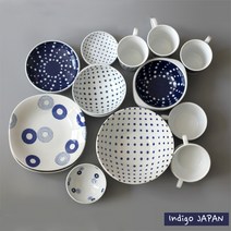 인디고 식기시리즈/종지 접시 볼 그릇/땡땡이/일제, 양손볼_화이트, 상세페이지 참조8