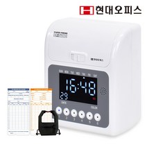 현대오피스 페이퍼프랜드 출퇴근기록기 EF-5600D +카드100매 6란인자 디지털표시방식 지각조퇴표시
